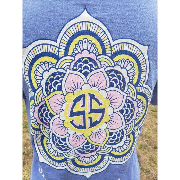 Simply Southern Mandala T-Shirt Womens Size Small Light Purple Blue 100% Cotton - Picture 3 of 11